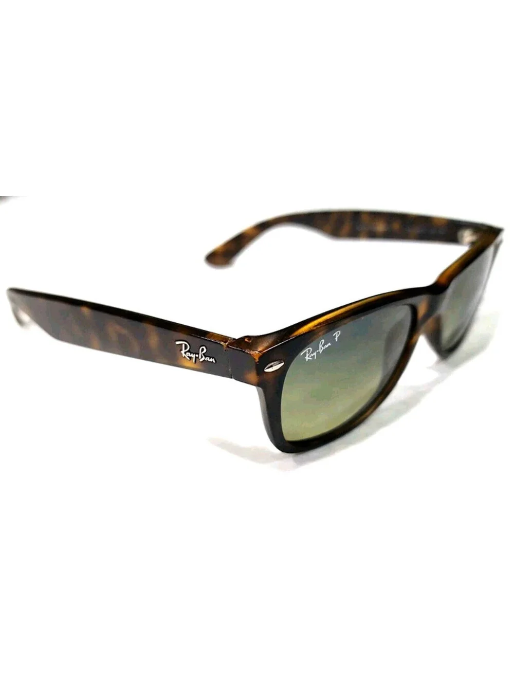 Ray Ban RB2132 894/76 New Wayfarer Tortoise Green Polarized Sunglasses 52-18 145